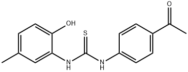 1-(4-acetylphenyl)-3-(2-hydroxy-5-methylphenyl)thiourea Struktur