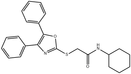 N-cyclohexyl-2-[(4,5-diphenyl-1,3-oxazol-2-yl)sulfanyl]acetamide Struktur