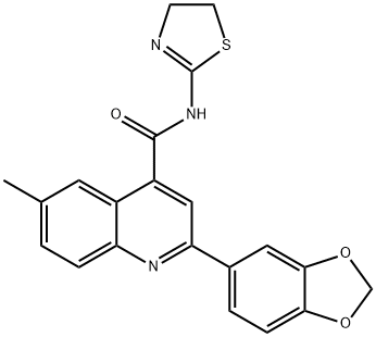 2-(1,3-benzodioxol-5-yl)-N-(4,5-dihydro-1,3-thiazol-2-yl)-6-methylquinoline-4-carboxamide Struktur