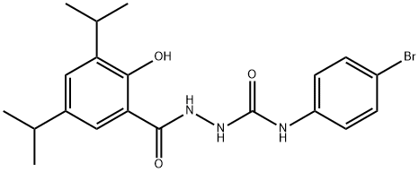 1-(4-bromophenyl)-3-[[2-hydroxy-3,5-di(propan-2-yl)benzoyl]amino]urea Struktur