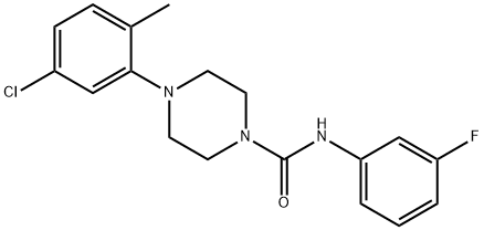 4-(5-chloro-2-methylphenyl)-N-(3-fluorophenyl)piperazine-1-carboxamide Struktur