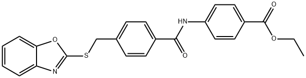 ethyl 4-[[4-(1,3-benzoxazol-2-ylsulfanylmethyl)benzoyl]amino]benzoate Struktur