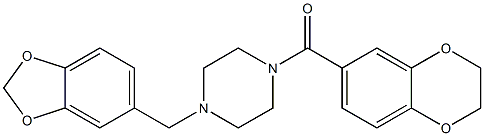 [4-(1,3-benzodioxol-5-ylmethyl)piperazin-1-yl]-(2,3-dihydro-1,4-benzodioxin-6-yl)methanone Struktur