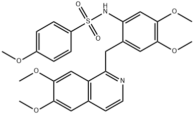 N-[2-[(6,7-dimethoxyisoquinolin-1-yl)methyl]-4,5-dimethoxyphenyl]-4-methoxybenzenesulfonamide Struktur