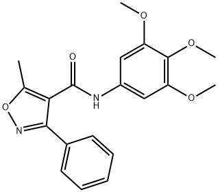 5-methyl-3-phenyl-N-(3,4,5-trimethoxyphenyl)-1,2-oxazole-4-carboxamide Struktur