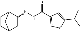 N-[(E)-3-bicyclo[2.2.1]heptanylideneamino]-5-propan-2-ylthiophene-3-carboxamide Struktur