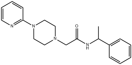 N-(1-phenylethyl)-2-(4-pyridin-2-ylpiperazin-1-yl)acetamide Struktur