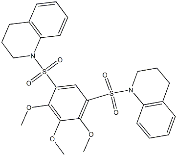 1-[5-(3,4-dihydro-2H-quinolin-1-ylsulfonyl)-2,3,4-trimethoxyphenyl]sulfonyl-3,4-dihydro-2H-quinoline Struktur