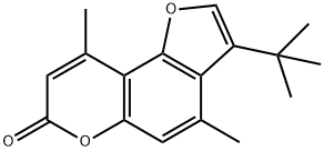 3-tert-butyl-4,9-dimethylfuro[2,3-f]chromen-7-one Struktur