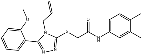 N-(3,4-dimethylphenyl)-2-[[5-(2-methoxyphenyl)-4-prop-2-enyl-1,2,4-triazol-3-yl]sulfanyl]acetamide Struktur