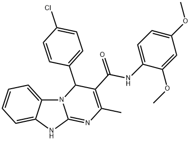 4-(4-chlorophenyl)-N-(2,4-dimethoxyphenyl)-2-methyl-1,4-dihydropyrimido[1,2-a]benzimidazole-3-carboxamide Struktur