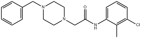 2-(4-benzylpiperazin-1-yl)-N-(3-chloro-2-methylphenyl)acetamide Struktur