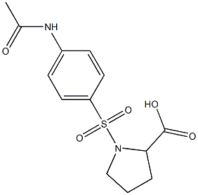 1-(4-acetamidophenyl)sulfonylpyrrolidine-2-carboxylic acid Struktur