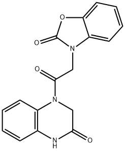 3-[2-oxo-2-(3-oxo-2,4-dihydroquinoxalin-1-yl)ethyl]-1,3-benzoxazol-2-one Struktur