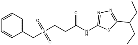 3-benzylsulfonyl-N-(5-pentan-3-yl-1,3,4-thiadiazol-2-yl)propanamide Struktur