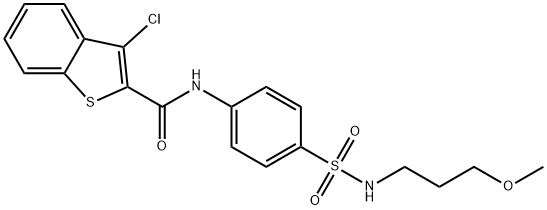 3-chloro-N-[4-(3-methoxypropylsulfamoyl)phenyl]-1-benzothiophene-2-carboxamide Struktur