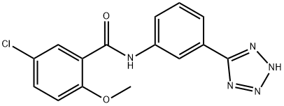 5-chloro-2-methoxy-N-[3-(2H-tetrazol-5-yl)phenyl]benzamide Struktur