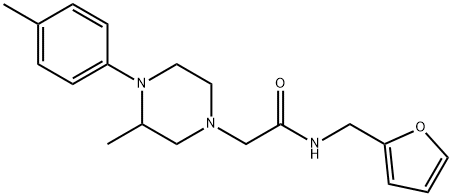 N-(furan-2-ylmethyl)-2-[3-methyl-4-(4-methylphenyl)piperazin-1-yl]acetamide Struktur