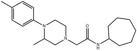 N-cycloheptyl-2-[3-methyl-4-(4-methylphenyl)piperazin-1-yl]acetamide Struktur