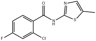 2-chloro-4-fluoro-N-(5-methyl-1,3-thiazol-2-yl)benzamide Struktur