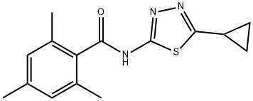 N-(5-cyclopropyl-1,3,4-thiadiazol-2-yl)-2,4,6-trimethylbenzamide Struktur