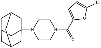 [4-(1-adamantyl)piperazin-1-yl]-(5-bromofuran-2-yl)methanone Struktur