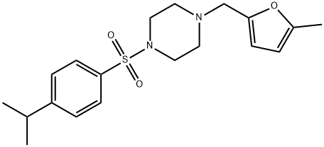 1-[(5-methylfuran-2-yl)methyl]-4-(4-propan-2-ylphenyl)sulfonylpiperazine Struktur