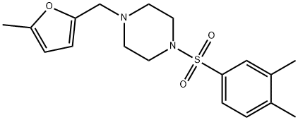 1-(3,4-dimethylphenyl)sulfonyl-4-[(5-methylfuran-2-yl)methyl]piperazine Struktur