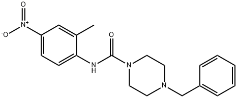 4-benzyl-N-(2-methyl-4-nitrophenyl)piperazine-1-carboxamide Struktur