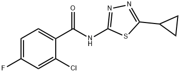 2-chloro-N-(5-cyclopropyl-1,3,4-thiadiazol-2-yl)-4-fluorobenzamide Struktur