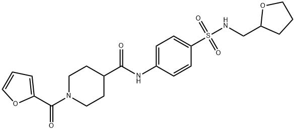 1-(furan-2-carbonyl)-N-[4-(oxolan-2-ylmethylsulfamoyl)phenyl]piperidine-4-carboxamide Struktur