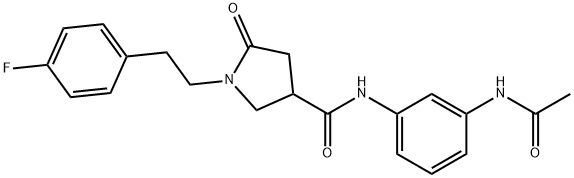 N-(3-acetamidophenyl)-1-[2-(4-fluorophenyl)ethyl]-5-oxopyrrolidine-3-carboxamide Struktur