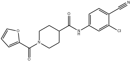 N-(3-chloro-4-cyanophenyl)-1-(furan-2-carbonyl)piperidine-4-carboxamide Struktur