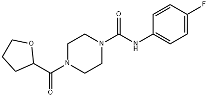 N-(4-fluorophenyl)-4-(oxolane-2-carbonyl)piperazine-1-carboxamide Struktur