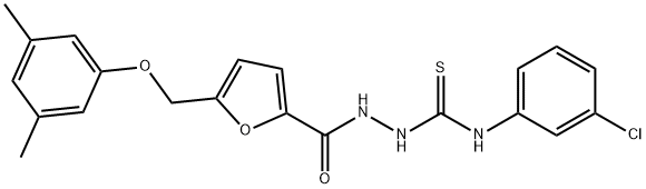 1-(3-chlorophenyl)-3-[[5-[(3,5-dimethylphenoxy)methyl]furan-2-carbonyl]amino]thiourea Struktur