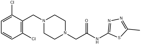 2-[4-[(2,6-dichlorophenyl)methyl]piperazin-1-yl]-N-(5-methyl-1,3,4-thiadiazol-2-yl)acetamide Struktur