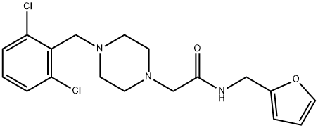 2-[4-[(2,6-dichlorophenyl)methyl]piperazin-1-yl]-N-(furan-2-ylmethyl)acetamide Struktur