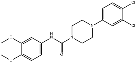 4-(3,4-dichlorophenyl)-N-(3,4-dimethoxyphenyl)piperazine-1-carboxamide Struktur