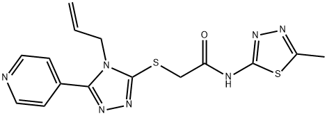 N-(5-methyl-1,3,4-thiadiazol-2-yl)-2-[(4-prop-2-enyl-5-pyridin-4-yl-1,2,4-triazol-3-yl)sulfanyl]acetamide Struktur