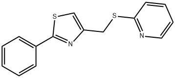 2-phenyl-4-(pyridin-2-ylsulfanylmethyl)-1,3-thiazole Struktur