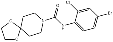 N-(4-bromo-2-chlorophenyl)-1,4-dioxa-8-azaspiro[4.5]decane-8-carboxamide Struktur