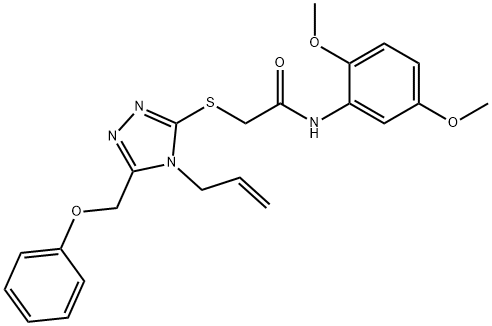 N-(2,5-dimethoxyphenyl)-2-[[5-(phenoxymethyl)-4-prop-2-enyl-1,2,4-triazol-3-yl]sulfanyl]acetamide Struktur