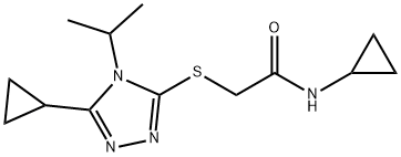 N-cyclopropyl-2-[(5-cyclopropyl-4-propan-2-yl-1,2,4-triazol-3-yl)sulfanyl]acetamide Struktur