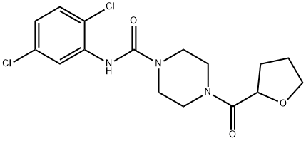 N-(2,5-dichlorophenyl)-4-(oxolane-2-carbonyl)piperazine-1-carboxamide Struktur