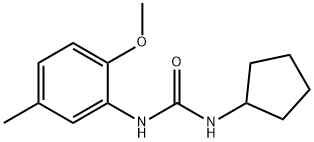 1-cyclopentyl-3-(2-methoxy-5-methylphenyl)urea Struktur