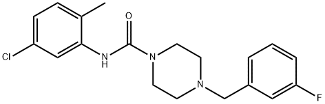 N-(5-chloro-2-methylphenyl)-4-[(3-fluorophenyl)methyl]piperazine-1-carboxamide Struktur