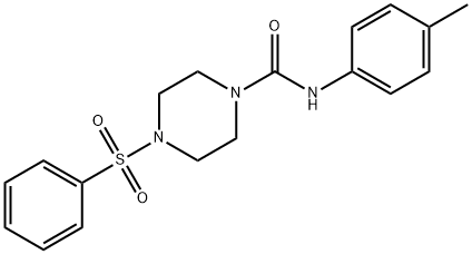 4-(benzenesulfonyl)-N-(4-methylphenyl)piperazine-1-carboxamide Struktur