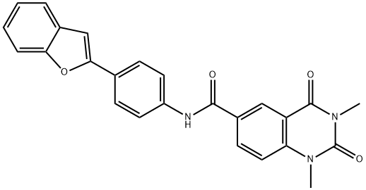 N-[4-(1-benzofuran-2-yl)phenyl]-1,3-dimethyl-2,4-dioxoquinazoline-6-carboxamide Struktur