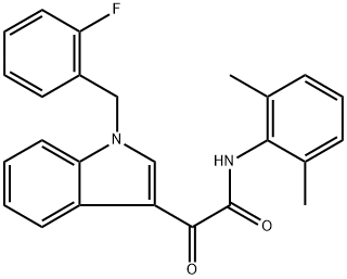 N-(2,6-dimethylphenyl)-2-[1-[(2-fluorophenyl)methyl]indol-3-yl]-2-oxoacetamide Struktur