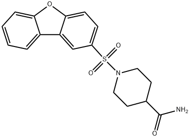 1-dibenzofuran-2-ylsulfonylpiperidine-4-carboxamide Struktur